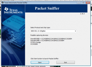 TI Packet Sniffer Application